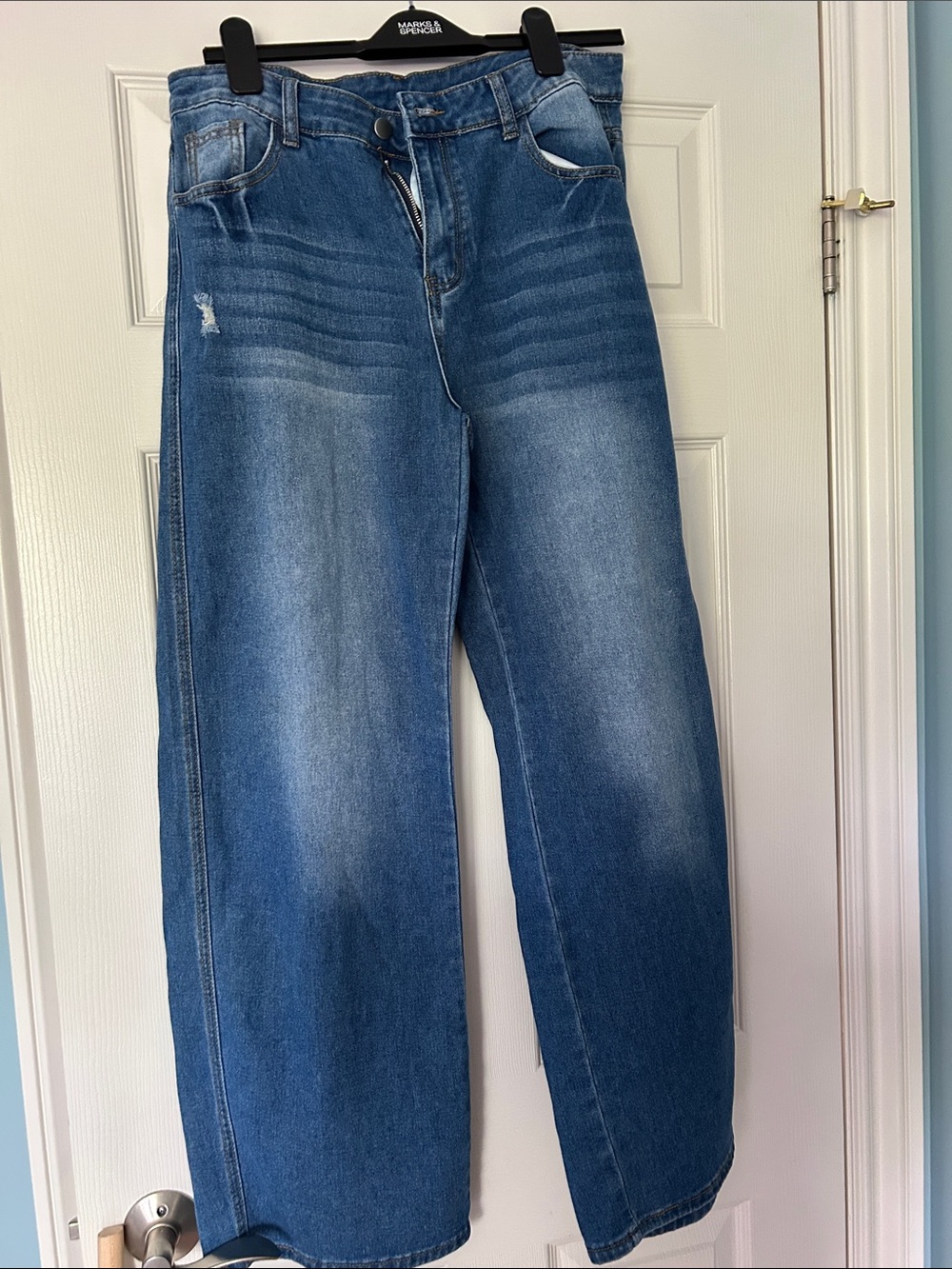 Wide Leg Blue Jeans